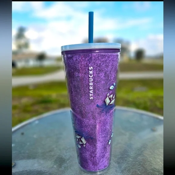 Starbucks 2024 Purple Winter Blossom Floral Venti 24oz Cold Cup Tumbler - Picture 2 of 2